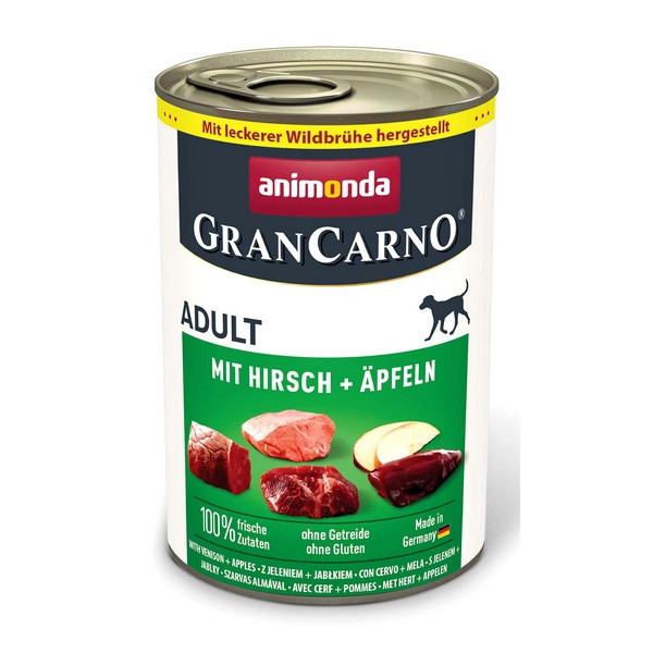 Animonda GranCarno Original Adult Rind Hirsch Apfel Wołowina, Jeleń + Jabłko puszka 400g