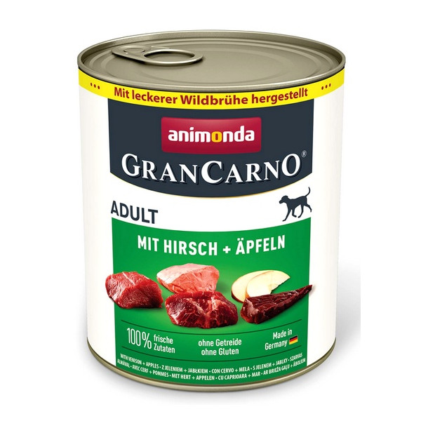 Animonda GranCarno Original Adult Rind Hirsch Apfel Wołowina, Jeleń + Jabłko puszka 800g