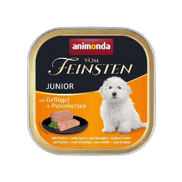 Animonda vom Feinsten Dog Junior Drób i Serca Indyka 150g