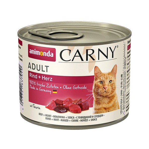 Animonda Carny Adult Wołowina + Serca puszka 200g