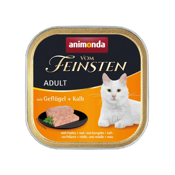 Animonda vom Feinsten Cat Adult z Drobiem i Cielęciną tacka 100g