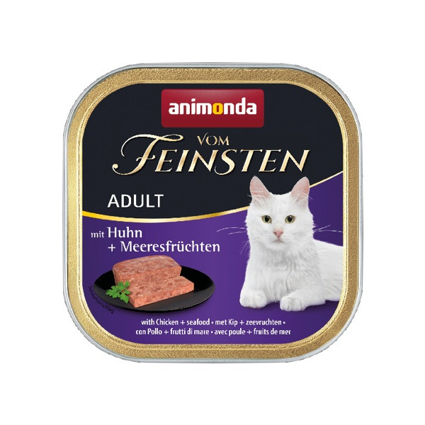 Animonda vom Feinsten Cat Adult z Kurczakiem i Owocami Morza tacka 100g