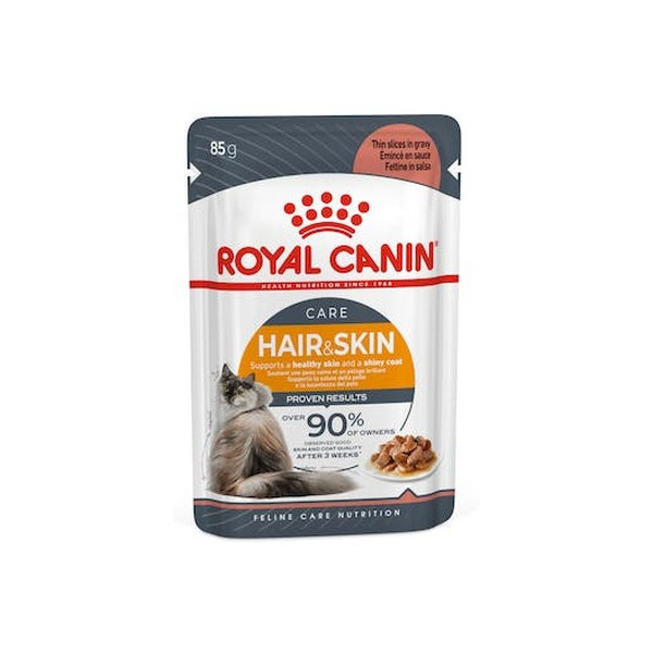 Royal Canin Hair & Skin Care w sosie  karma mokra dla kotów dorosłych, zdrowa skóra, piękna sierść saszetka 85g