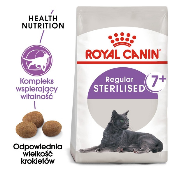 Royal Canin Sterilised 7+ karma sucha dla kotów dorosłych, od 7 do 12 roku życia, sterylizowanych 400g