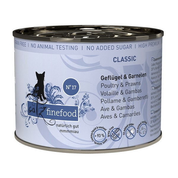 Catz Finefood Classic N.17 Drób i Krewetki puszka 200g