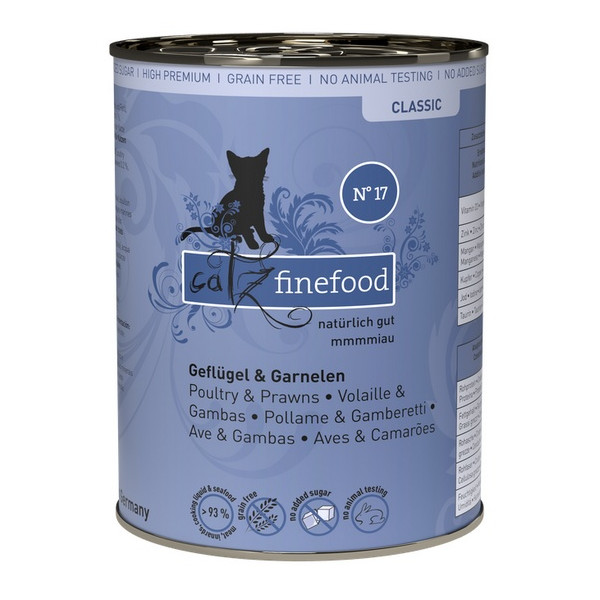 Catz Finefood Classic N.17 Drób i Krewetki puszka 400g