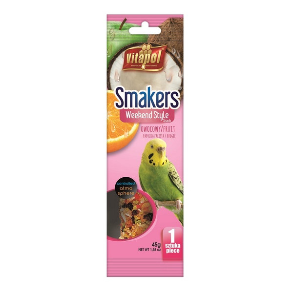 Vitapol Smakers dla papugi falistej - owocowy Weekend Style [3218]