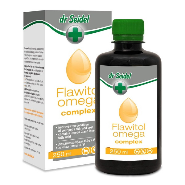 Dr Seidel Flawitol Omega Complex zdrowa skóra, piękna sierść 250ml