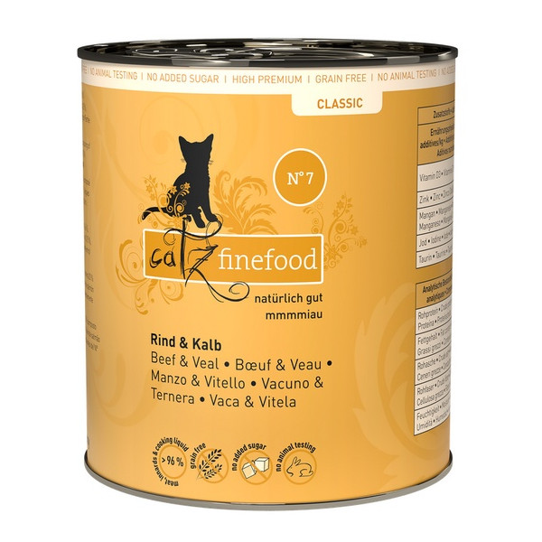 Catz Finefood Classic N.07 Wołowina i cielęcina puszka 800g