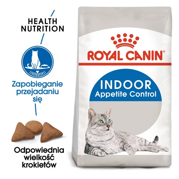 Royal Canin Indoor Apetite Control karma sucha dla kotów dorosłych, przebywających w domu, domagających się jedzenia 2kg