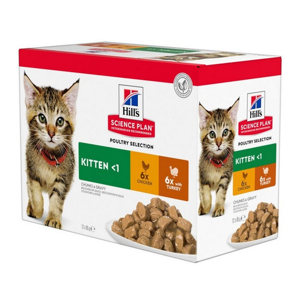 Hill's Science plan Feline Kitten Multipack Kurczak + Indyk saszetki 12x85g