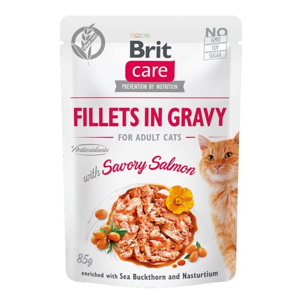 Brit Care Cat Fillets In Gravy Savory Salmon saszetka 85g