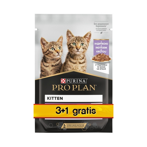 Purina Pro Plan Cat Kitten saszetka 4x85g 3+1 gratis