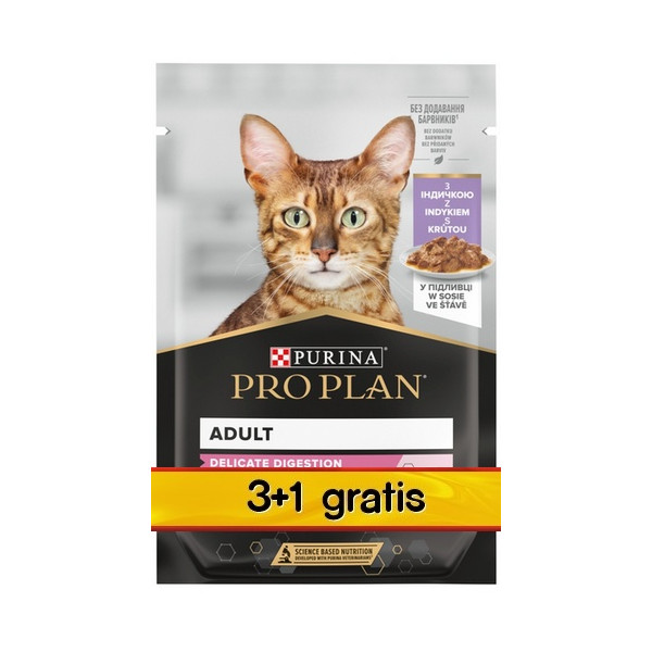 Purina Pro Plan Cat Delicate indyk saszetka 4x85g 3+1 gratis