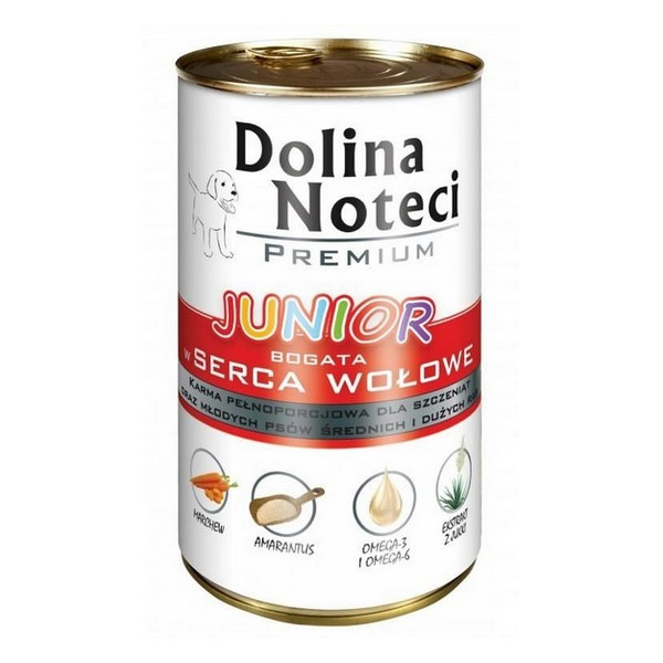 Dolina Noteci Premium Pies Junior Serca wołowe puszka 400g