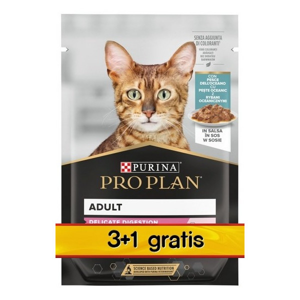 Purina Pro Plan Cat Delicate ryba oceaniczna saszetka 4x85g 3+1 gratis