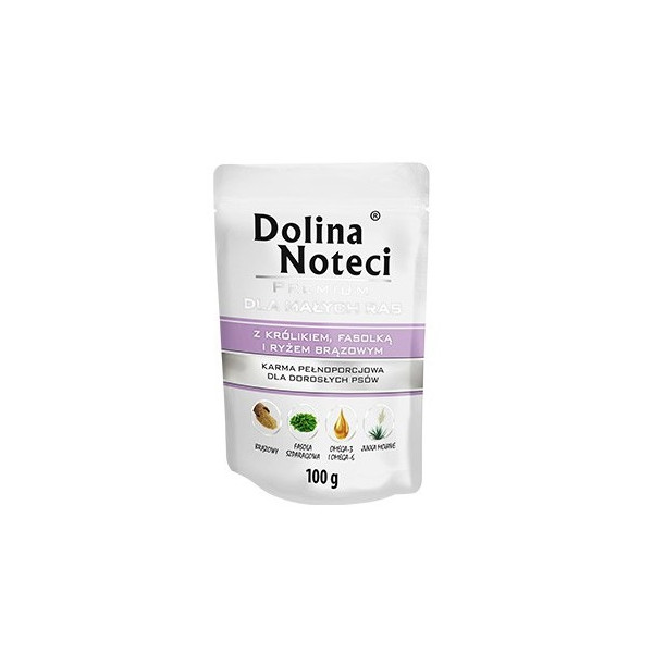 Dolina Noteci Premium Pies Królik, fasolka i ryż brązowy saszetka 100g