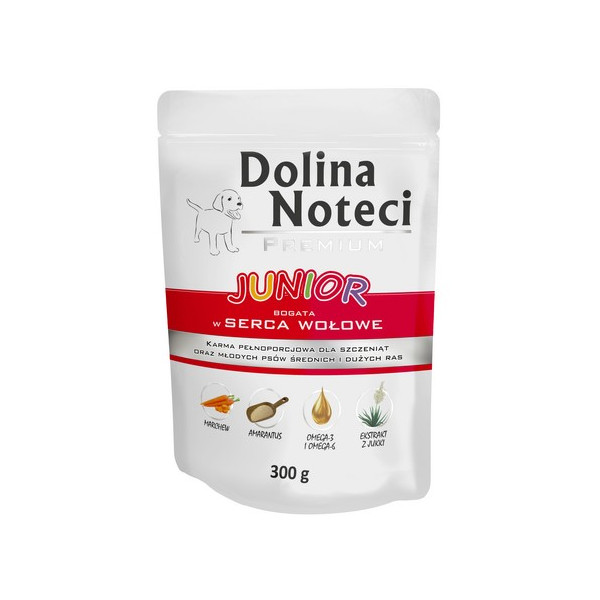 Dolina Noteci Premium Pies Junior Serca wołowe saszetka 300g