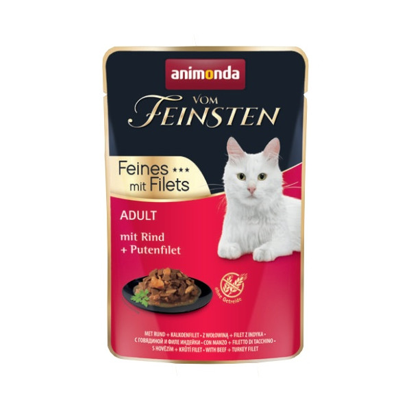 Animonda vom Feinsten Cat Adult Wołowina + filet z indyka saszetka 85g