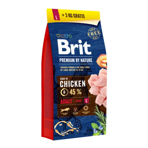 Brit Premium By Nature Adult L Large 18kg (15+3kg gratis)