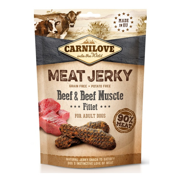 Carnilove Dog Jerky Beef & Beef Fillet - wołowina i filet wołowy 100g