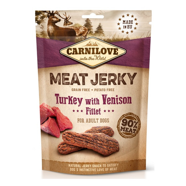 Carnilove Dog Jerky Turkey & Venison Fillet - indyk i filet z dziczyzny 100g