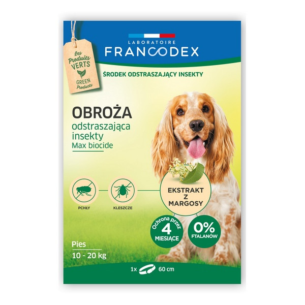 Francodex Obroża odstraszająca insekty średnie psy 10-20kg 60cm [FR179172]