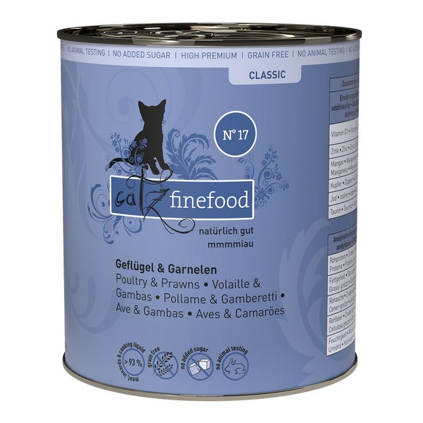 Catz Finefood Classic N.17 Drób i Krewetki puszka 800g