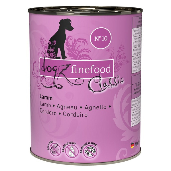 Dogz Finefood Classic N.10 Jagnięcina puszka 400g