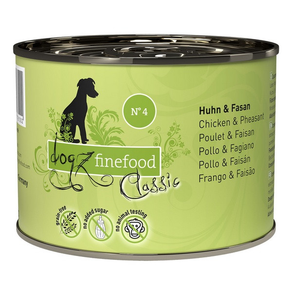 Dogz Finefood Classic N.04 Kurczak i bażant puszka 200g