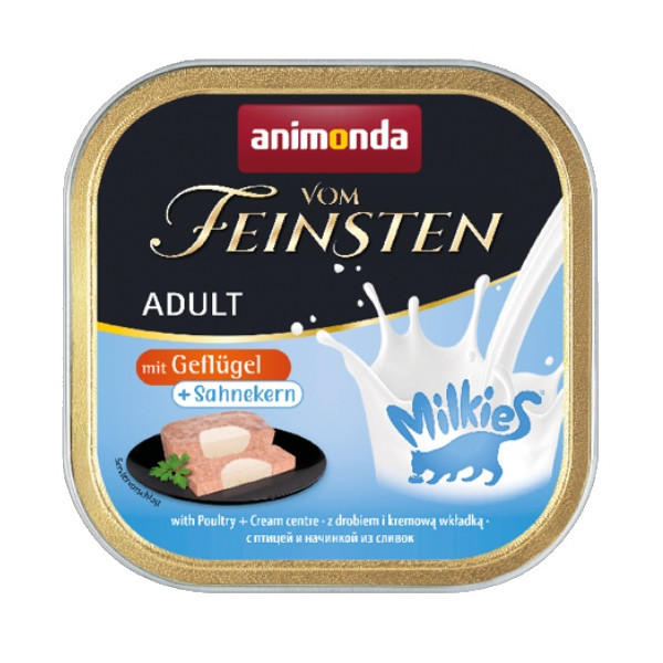 Animonda vom Feinsten Milkies Cat Drób + Sos kremowy tacka 100g