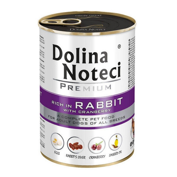Dolina Noteci Premium Pies Królik i żurawina puszka 400g