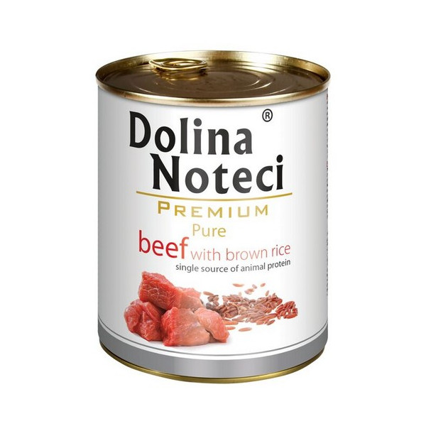 Dolina Noteci Premium Pies Pure Wołowina i ryż puszka 800g