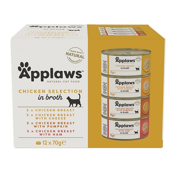 Applaws puszki dla kota Multipack Chicken 12x70g