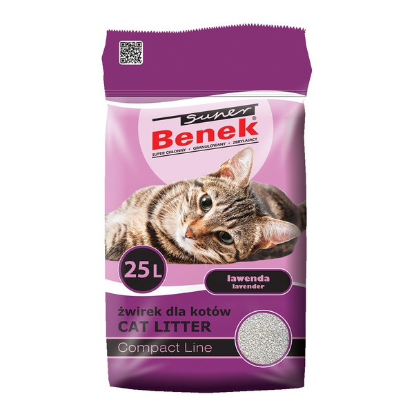 Super Benek Compact Zapachowy Lawenda (ciemny fiolet) 25L
