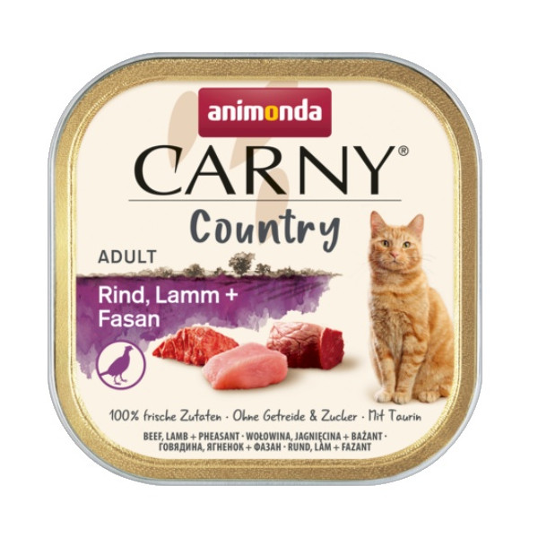 Animonda Carny Country Adult Wołowina, Jagnięcina i Bażant tacka 100g