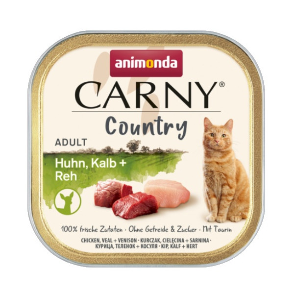 Animonda Carny Country Adult Kurczak, Cielęcina i Sarnina tacka 100g