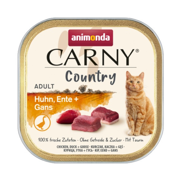 Animonda Carny Country Adult Kurczak, Kaczka i Gęś tacka 100g