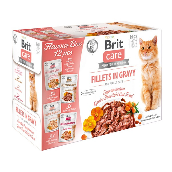Brit Care Cat Fillets In Gravy Flavour Box saszetki 12x85g