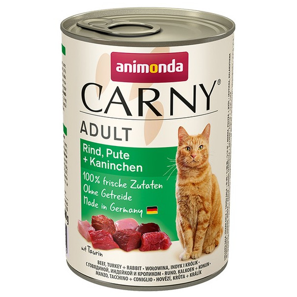 Animonda Carny Adult Wołowina, Indyk + Królik puszka 400g