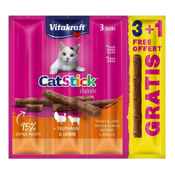 Vitakraft Cat Stick Classic indyk + jagnięcina 4szt (3+1 gratis)