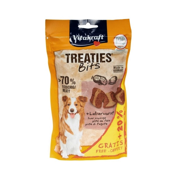 Vitakraft Dog Treaties Bits - Smaczne Kawałki - wątroba 144g (20% gratis)