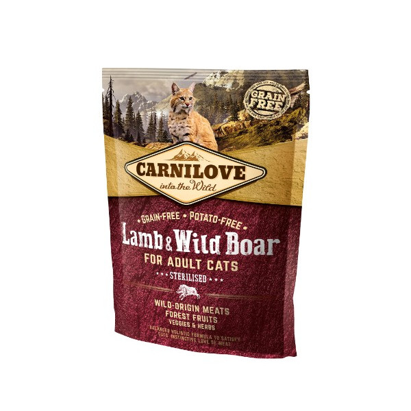 Carnilove Cat Lamb & Wild Boar Sterilised - jagnię i dzik 400g