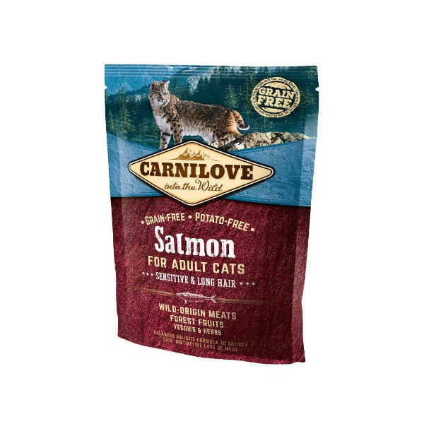 Carnilove Cat Salmon Sensitive & Long Hair - łosoś 400g