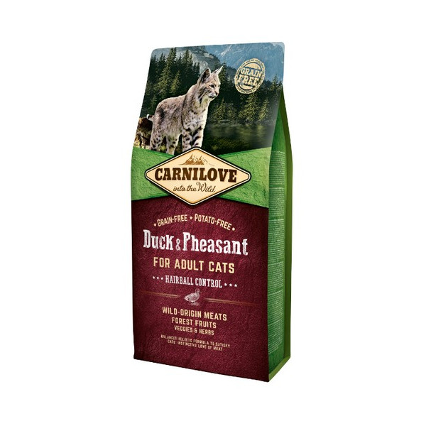 Carnilove Cat Duck & Pheasant Hairball Control - kaczka i bażant 6kg