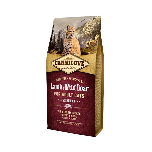 Carnilove Cat Lamb & Wild Boar Sterilised - jagnię i dzik 6kg