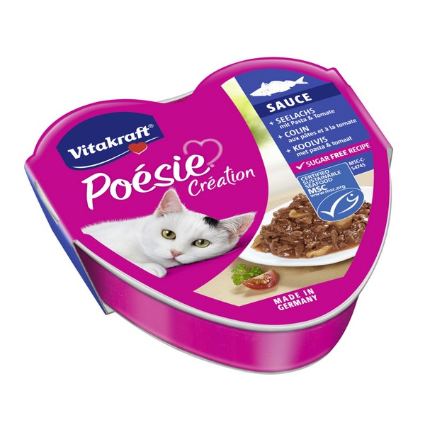 Vitakraft Poesie sos dorsz z makaronem w sosie pomidorowym tacka 85g