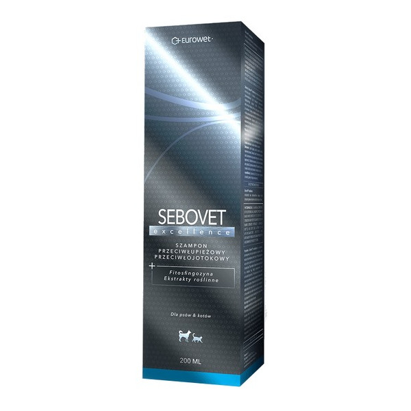 Sebovet Excellence - szampon przeciwłupieżowy i przeciwłojotokowy dla kota i psa 200ml