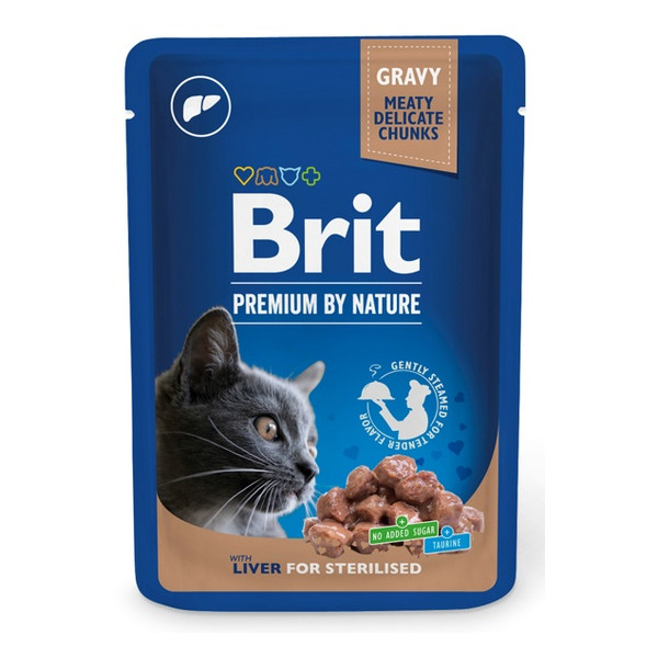 Brit Premium By Nature Cat Sterilised Liver sos saszetka 100g