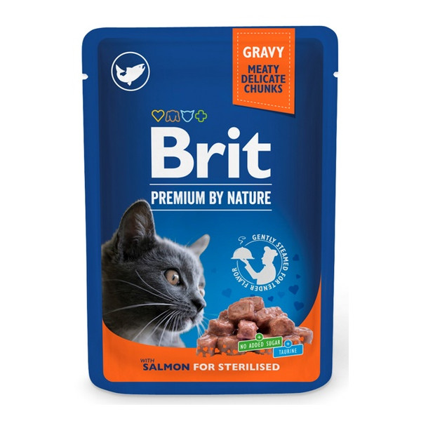 Brit Premium By Nature Cat Sterilised Salmon sos saszetka 100g